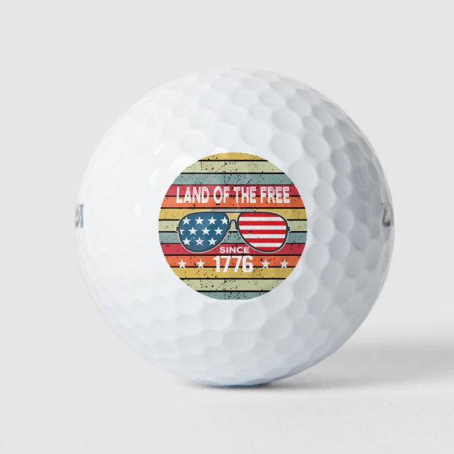 4th July Independence Day 1776 Vintage Golf Balls (Front)