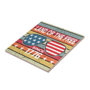 4th July Independence Day 1776 Vintage Tile