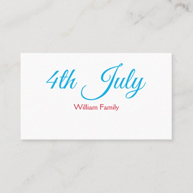 4th July independence day add name text custom Business Card (Front)