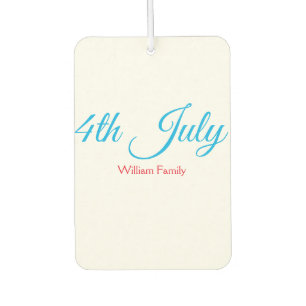 4th July independence day add name text custom Car Air Freshener