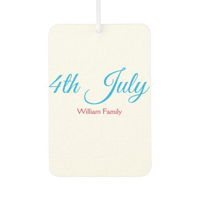 4th July independence day add name text custom Car Air Freshener (Front)