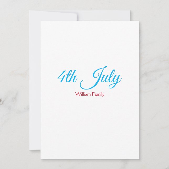 4th July independence day add name text custom Invitation (Front)