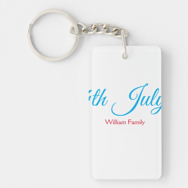 4th July independence day add name text custom Key Ring (Front)