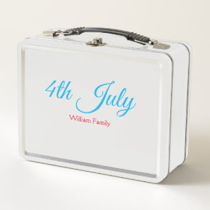 4th July independence day add name text custom Metal Lunch Box