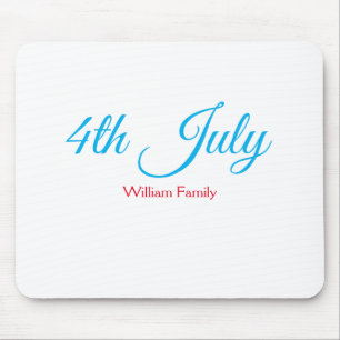 4th July independence day add name text custom Mouse Mat