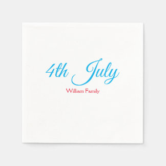 4th July independence day add name text custom Napkin