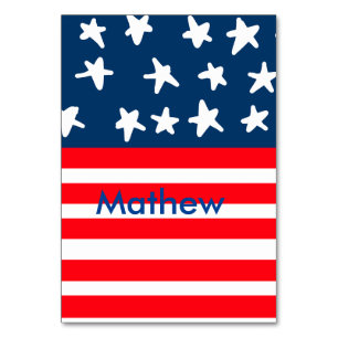 4th july independence day add name text US flag Table Number