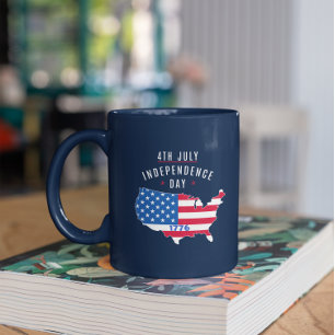 4th JULY-Independence Day Design Two-Tone Coffee Mug