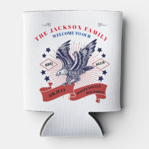 4th July Independence Day. Editable text. Can Cooler