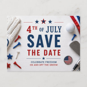 4th July Independence Day for Golf Party  Announcement Postcard