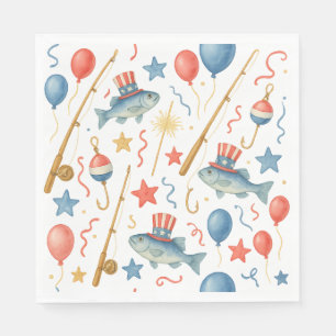 4th July Independence Day party for fishing lovers Napkin