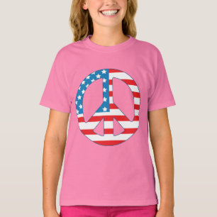 4th July - Independence Day - Peace Flag T-Shirt