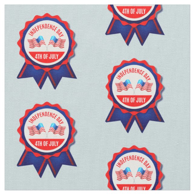 4th July Independence Day Rosette Design Fabric (Close Up)