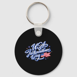 4th July Independence Day USA Flag Patriotic Key Ring