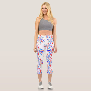 4th july independence fireworks stars  capri leggings