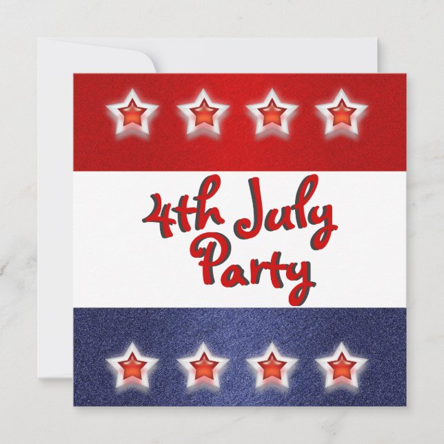 4th July invitations - customisable template (Front)