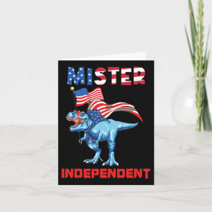 4th July Mister Independant Usa Flag Patriotic Boy Card