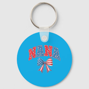 4th July Nana Preppy Independence Day Grandma Key Ring