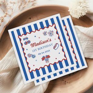 4th July Patriotic 1st Birthday Party Napkin