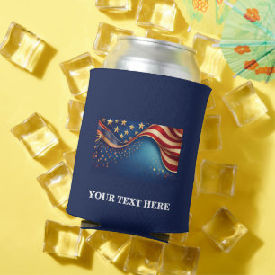 4th July Patriotic American flag Can Cooler