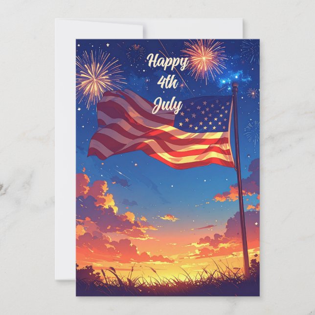 4th July Patriotic Greeting Card (Front)