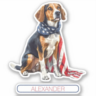 4th July Patriotic Hound Dog Personalised