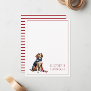 4th July Patriotic Hound Dog Personalised Card