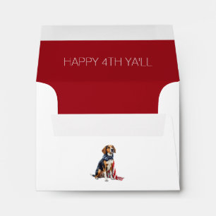 4th July Patriotic Hound Dog Personalised Envelope