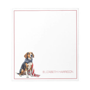 4th July Patriotic Hound Dog Personalised Notepad