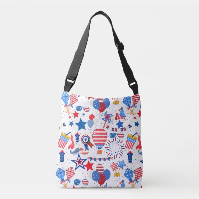 4th July Pattern 04x4 Crossbody Bag (Front)