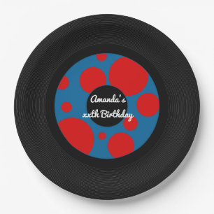4th July Record Hop Party Paper Plate