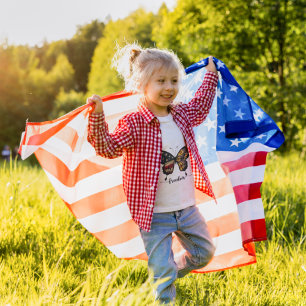4th July Red Blue White Stars Butterfly Freedom  Baby T-Shirt