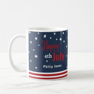 4th july red white and blue gift  coffee mug