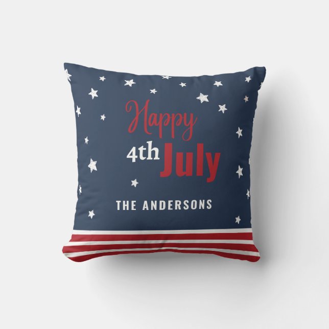 4th july red white and blue gift  cushion (Front)