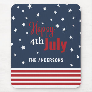 4th july red white and blue gift mouse pad