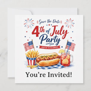 4th July Save the Date Independence Day party