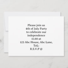  4th July Save the Date  Independence Day party  