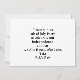  4th July Save the Date  Independence Day party   Invitation