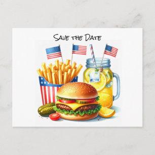 4th July Save the Date  Independence Day party Postcard
