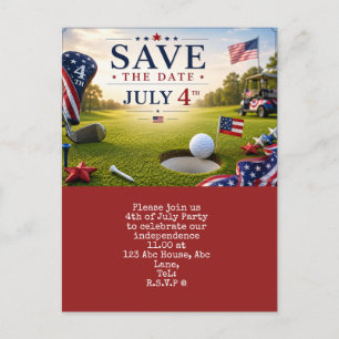 4th July Save the Date Independence Day party Postcard