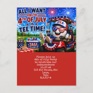 4th July Save the Date Independence Day party Postcard
