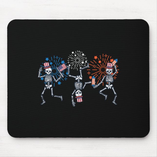 4th July Skeletons Dance Fireworks Patriotic Women Mouse Mat (Front)