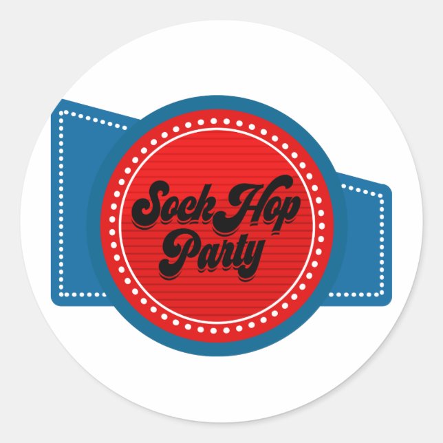 4th July Sock Hop Party Classic Round Sticker (Front)