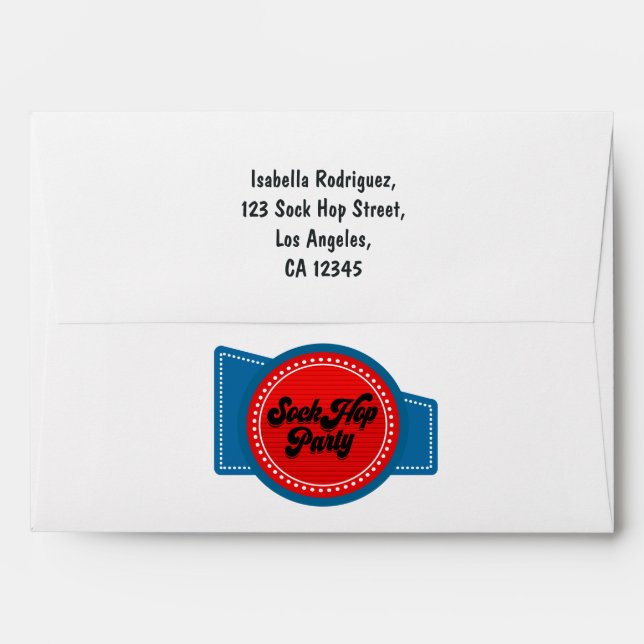 4th July Sock Hop Party Envelope (Back (Top Flap))