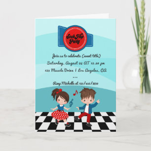 4th July Sock Hop Party Invitation