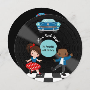4th July Sock Hop Party Invitation