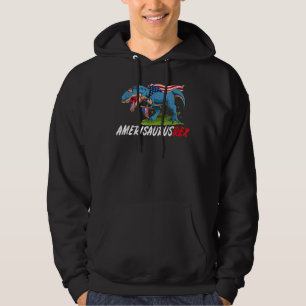 4th July T Rex America Dinosaur Independence Day P Hoodie
