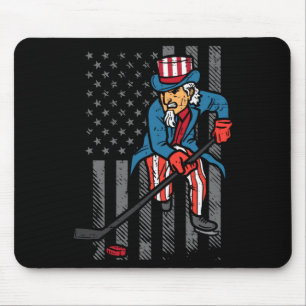 4th July Uncle Sam Ice Hockey Flag Aamerica Men Mouse Mat