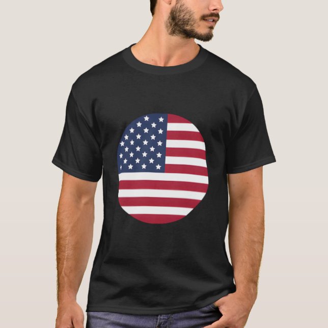 4Th July Usa Flag American Patriotic Minimalist T-Shirt (Front)