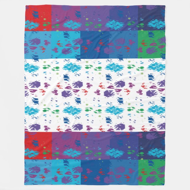 4th July USA simplified text by Masanser Fleece Blanket (Front)